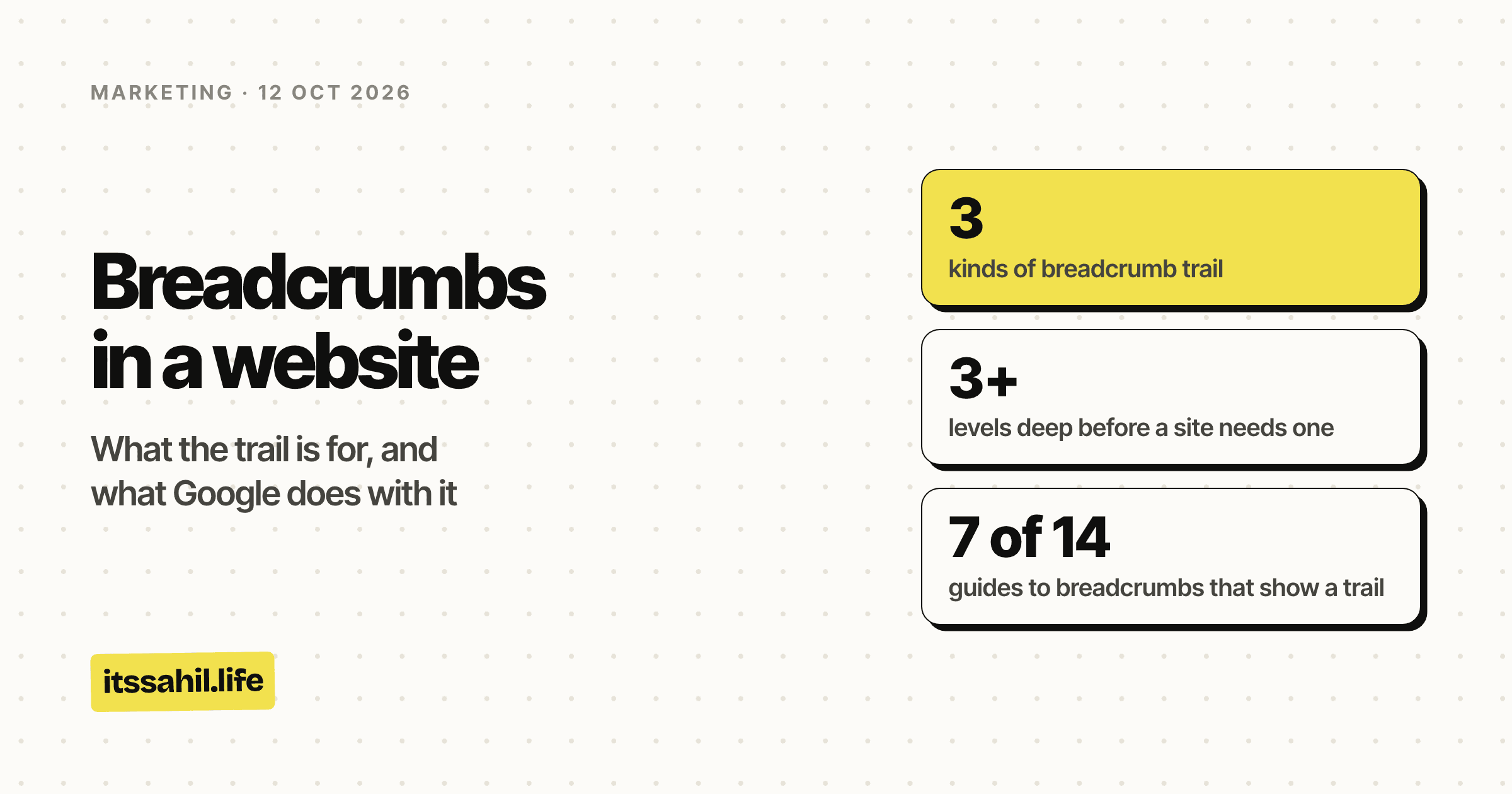 Cover for Breadcrumbs in a website