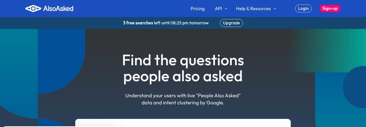 AlsoAsked homepage