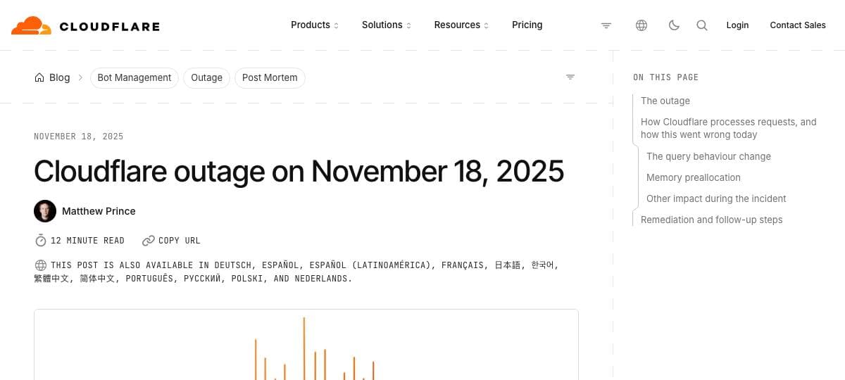 Cloudflare's report on its 18 November 2025 outage