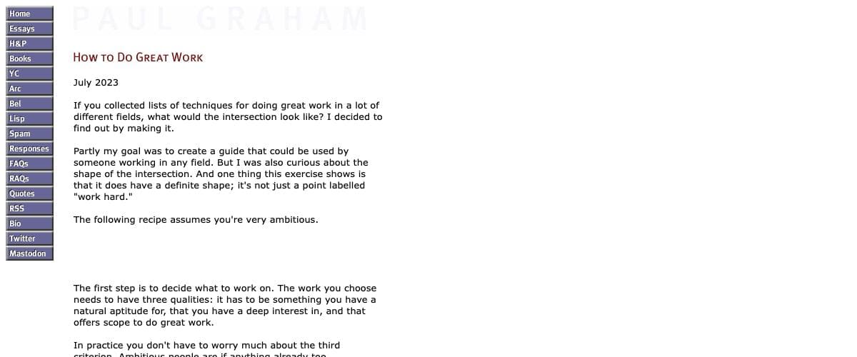 Paul Graham's How to Do Great Work