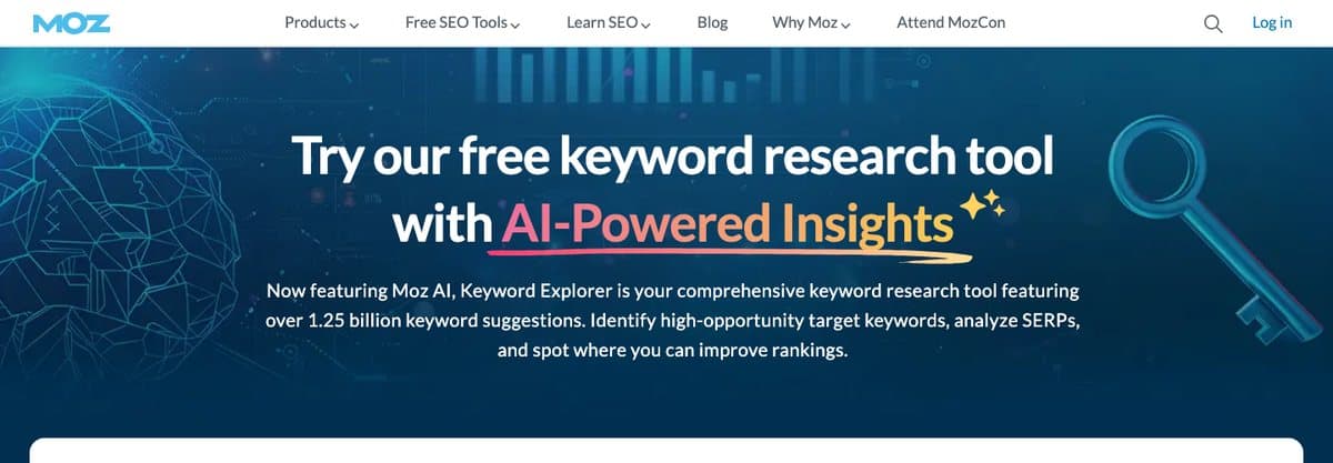 Moz Keyword Explorer page